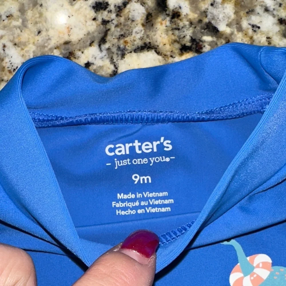 Carter's Blue and Green Dinosaur Rashguard Set